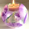 Hand Painted Purple Pansy Glassware - Image 4